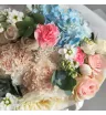 Букет из гортензии,роз и маттиолы  4