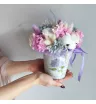 Сухоцветы в жестяном ведёрке Зефирное облако 2