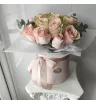 Розы в шляпной коробке Пудра  3