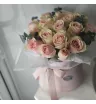 Розы в шляпной коробке Пудра  2